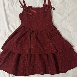Trixxi Deep Red Floral Dress